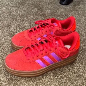 Adidas Red and Purple Casual Sneakers
